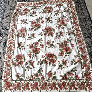 April Cornell Tablecloth Floral Sunflower 100% Cotton Cottage Farmhouse 57 x 79"